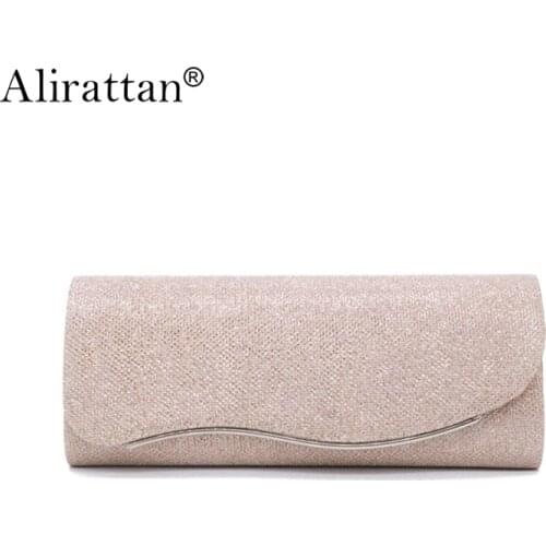 Alirattan New Trendy Sequins Evening Clutch Bag For Women 2021 Fashion Design Luxury Chain Shoulder Crossbody Party Bags Purse