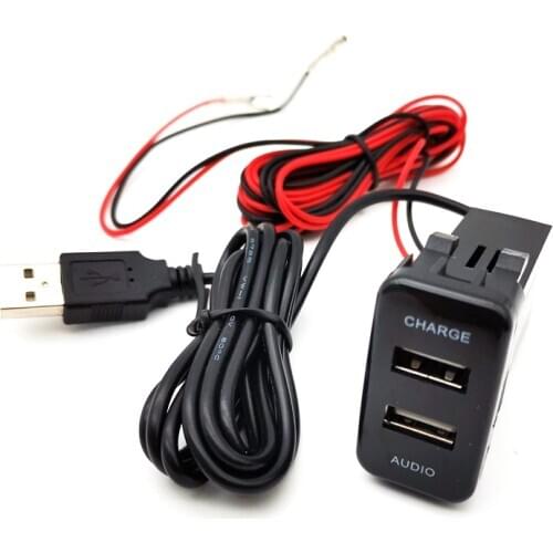 Car LED Dual USB (Charger + Audio ) Port fit for Toyota FJ Cruiser Highlander Tacoma