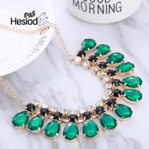 Hesiod Brand Green Vintage Fashion High Quality Necklace Waterdrop Classic Chain Maxi Necklace Boho Jewelry Necklace for Women