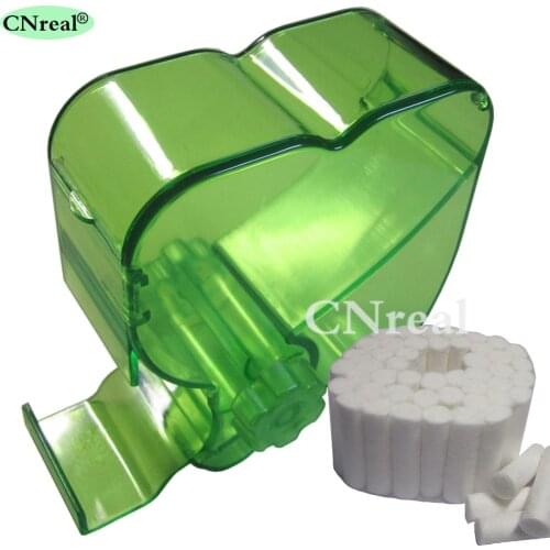 1 Piece Dental Cotton Roll Dispenser & 50 pcs Cotton Roll Rotating-type Molar Shaped Green