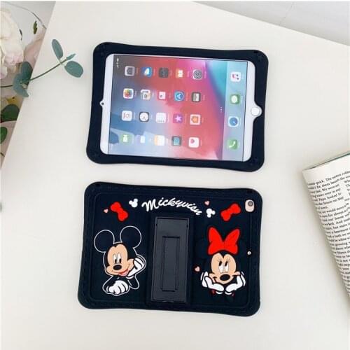 Disney Mickey Minnie TPU Cover with Support Frame for IPad 10.2 2019 IPad 2 3 4 9.7 2017 2018 IPad Air 2 9.7 TPU Case