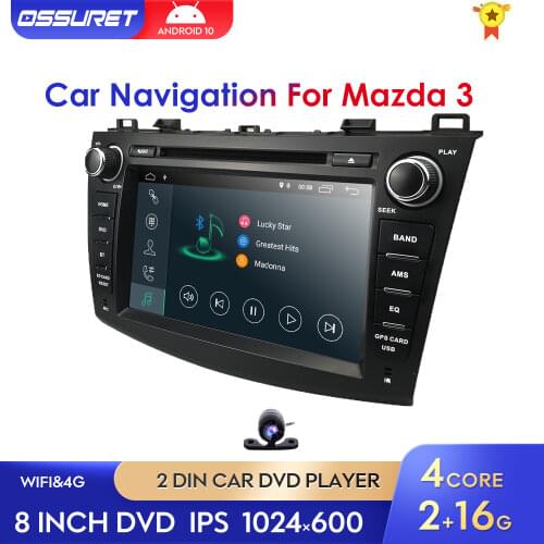 DSP 8" 2 DIN Car GPS Navigation DVD Stereo Player Android 10.0 for Mazda3 2010-2013 WIFI VIDEO OUTPUT Split screen built-in map