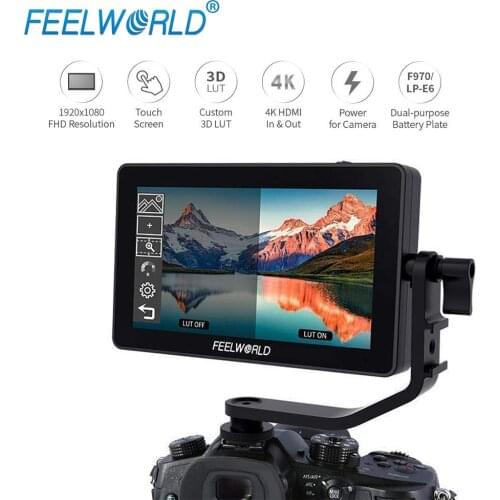 FEELWORLD F6 PLUS 5.5 Inch 3D LUT Touch Screen DSLR Camera Field Monitor IPS FHD1920x1080 Power for Camera