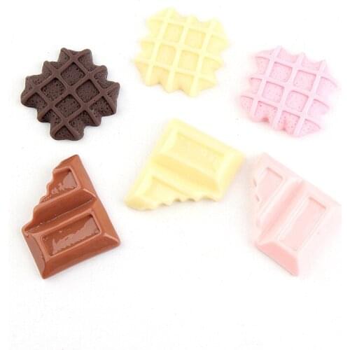 New Food Kawaii Chocolate Cookies Resin Cabochon Cameo Ornament Accessories Charms Pendant DIY Material 10pcs 23mm