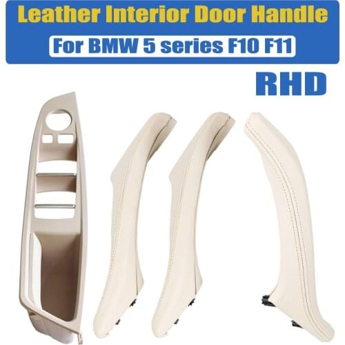 Leather RHD Right Hand Drive Car Interior Inner Door Handle Panel Pull Trim Cover For For BMW 5 Series F10 F11 F18