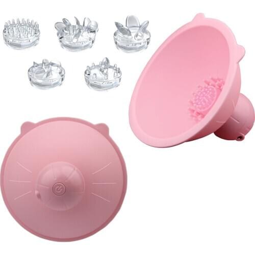 1 Pair Nipple Sucker Breast Massager Vibrator Clitoris Actuator Stimulator For Women 5 Pair Brushes 10 Mode Vibrating Rotate