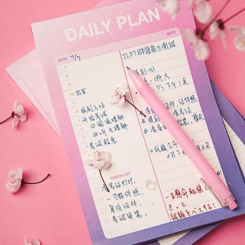 2020 Cute Romantic Sky 50 Sheets A6 Desk Organizer Pad Memo Pads Note Daily To Do List Planner Check List School Stationery