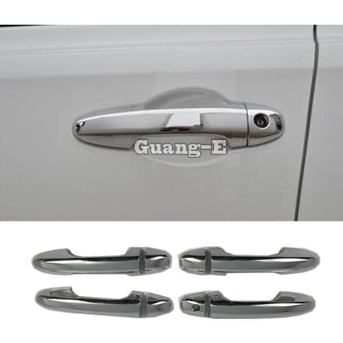 Car body cover style stick frame lamp trim ABS chrome door handle panel hoods parts 8pcs for Toyota New RAV4 2016 2017 2018