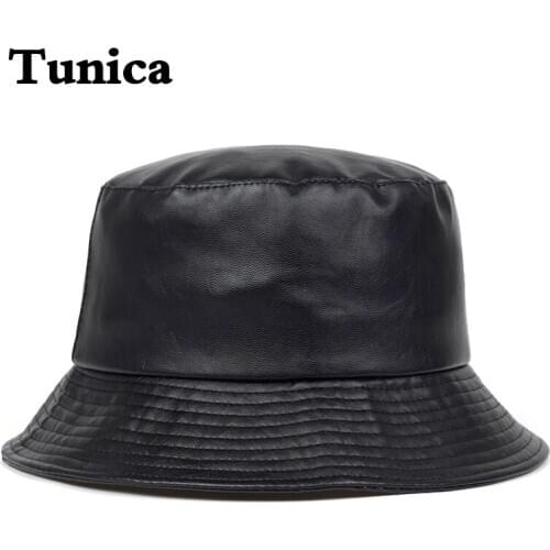 New winter Fashion bucket hat Artificial leather windproof warm bucket hats men women wild tide cap Panama fisherman caps gorras