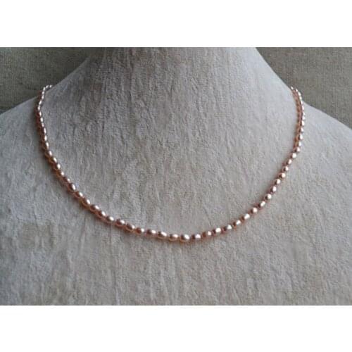New Arriver Real Pearl Jewelry Small Lavender Genuine Freshwater Pearl Necklace Wedding Birthday Girl Women Fashion Jewelry