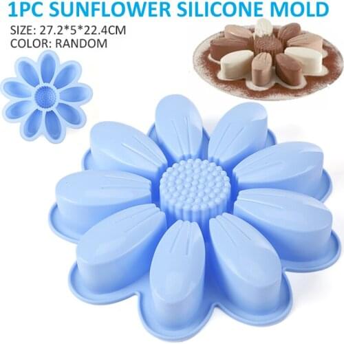 Newest Large Sunflower Silicone Mold Fondant Cake Sugarcraft Chocolate Baking Mould Home Decorating DIY Bakeware Mould Tools