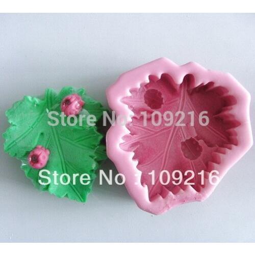 Wholesale!!!1pcs Maple Leaf and Beetles(H0039) Silicone Handmade Soap Mold Crafts DIY Mold