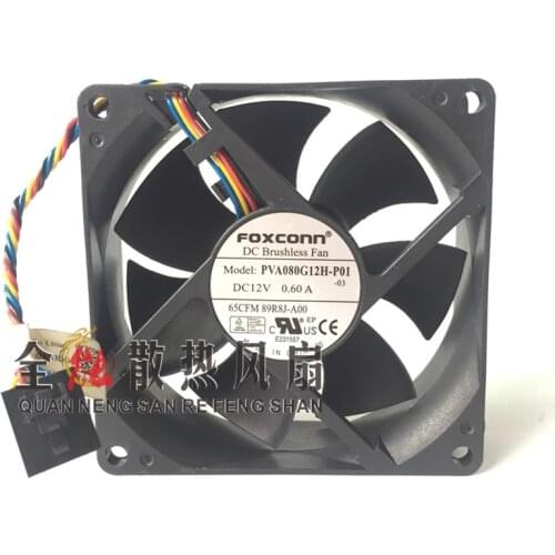 Original PVA080G12H-P01 DC12V 0.60A 8025 8cm chassis cooling fan