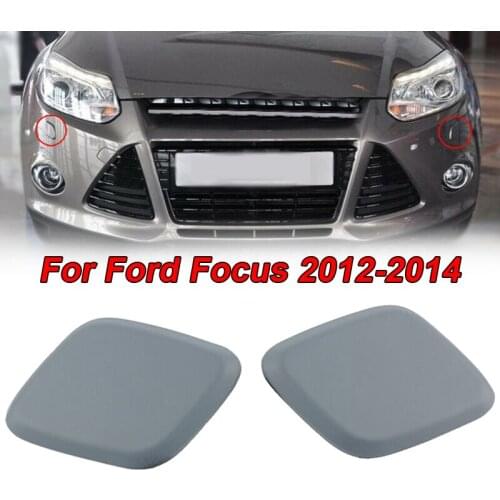 1 Pair Plastic Gray Headlight Headlamp Washer Jet Cover Cap For Ford Focus 2012-2014 Headlight Washer Jet Cap