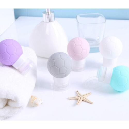 Portable Squeeze Football Silicone Bottle Liquid Makeup Shampoo Shower Gel Lotion Container Bottles