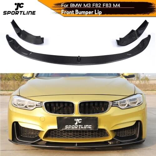Carbon Fiber Front Bumper Lip Splitters Spoiler for BMW F8X F80 M3 F82 F83 M4 2014 - 2019 Sedan Coupe Convertible FRP 3 Style