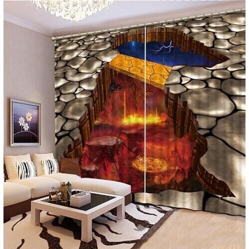 Curtains For Modern Fashion Window Breathtaking Flame Bridge photo 3D Curtain Parlour Room Blackout Curtains decor