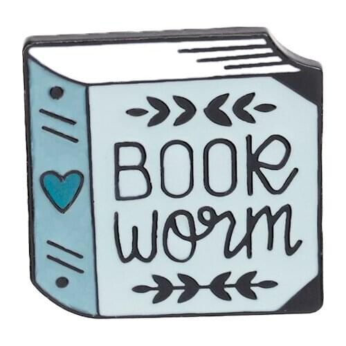 Blue Book Enamel Pins Cartoon Reading Brooches Badge Denim Jeans Lapel Pin Cute Book Lover Jewelry Gift For Friends Kids