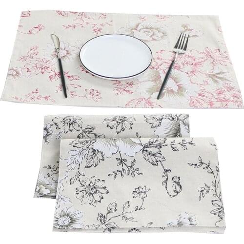 30X45cm Placemat Washable Cotton Blend Double-Layer Thickening Bowl Mats Pads Non-Slip Heat-Resistant For Kitchen Dining Table