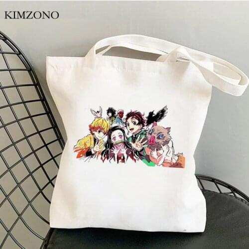 Demon Slayer Kimetsu No Yaiba shopping bag shopper bolsas de tela cotton eco grocery canvas bag boodschappentas sac cabas cabas