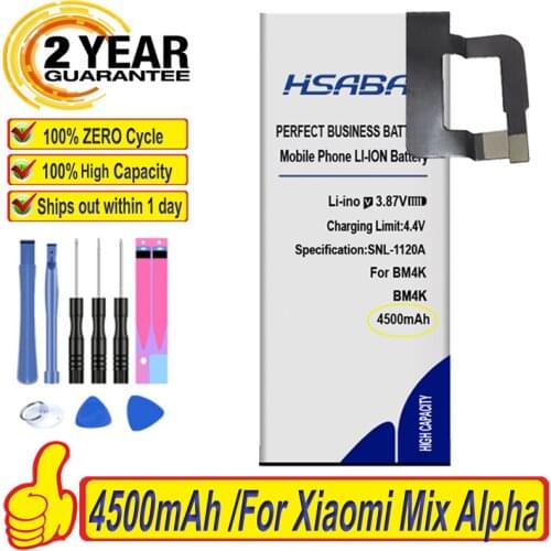 Top Brand 100% New 4500mAh BM4K Battery for Xiaomi Mix Alpha Batteries + free tools