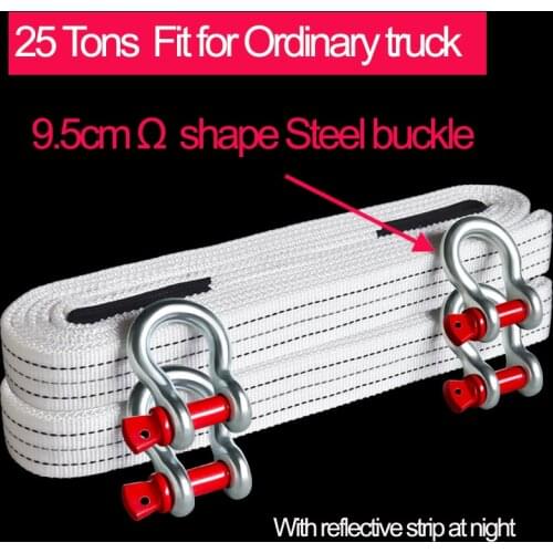 Truck & Pickup & Car Thickened Trailer rope,Tow line Flat Belt Off-road Towing hook Lifting webbing Sling Bearing 5-25 Tons