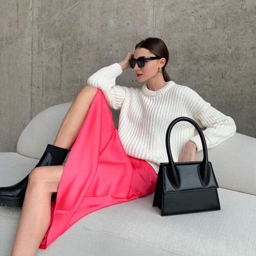 Europe and the United States 2021 new fashion drooping sense slim package hip skirt high waist Satin temperament skirt women