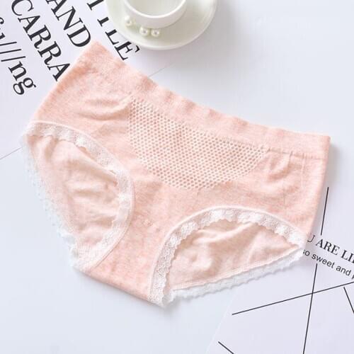 Womens sexy lace panties seamless cotton breathable panty Hollow briefs Plus Size girls underwear