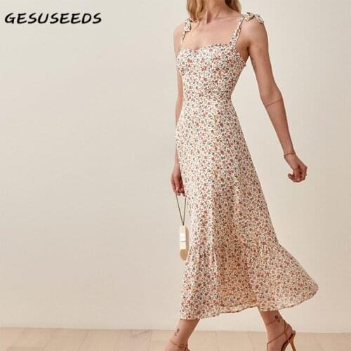 Summer sleeveless dress women sexy dresses korean long dress vintage floral dresses backless ruffle dress holiday sundress 2021