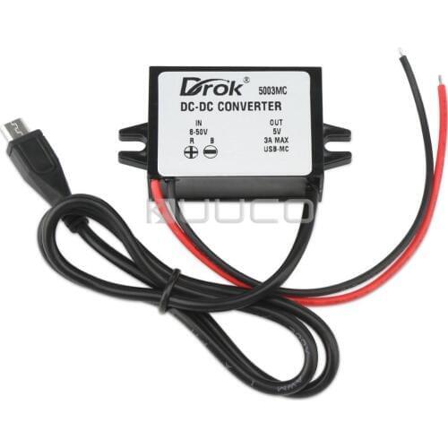 15W Adapter DC 8~50V to 5V 3A Power Supply Module/USB Voltage Regulator DC 5V USB Charger/Driver Module/Car Converter