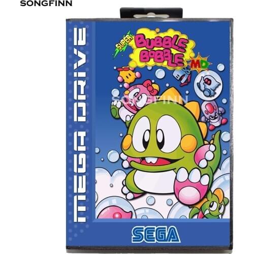 16 bit MD Memory Card With Box for Sega Mega Drive for Genesis Megadrive - Super Bubble Bobble EU