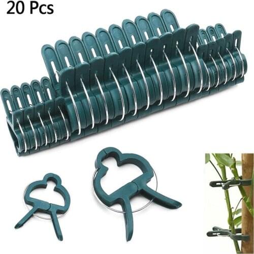 20Pcs Garden Plant Fixed Clip Vines Grape Support Fastener Vegetables Flowers Tied Buckle Clamp Greenhouse Plant Support Bracket