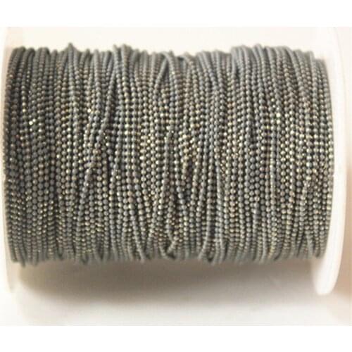 5Meters Grey Ball Shimmer Chain On Brass, 1.2mm Bracelet Necklace Gray Ball Chain,Tassel Chain,Anti-Tarnihs, Top Quality Y12