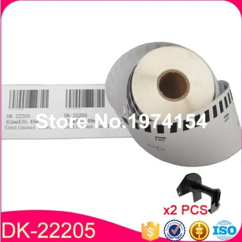 50 Refill Rolls Compatible DK-22205 Label 62mm*30.48M Continuous Compatible for Brother Label Printer White Paper DK22205