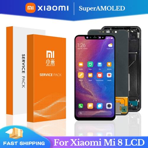 6.21'' Surper AMOLED Display For Xiaomi Mi 8 Mi8 LCD Touch Screen Replacement Digitizer Assembly For Mi 8 M1803E1A LCD Screen