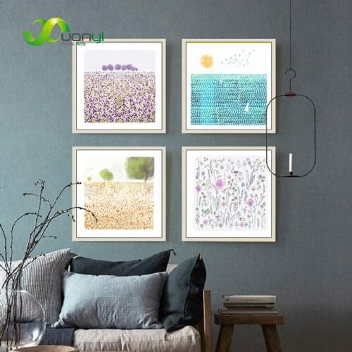 Nordic Abstract Morden Canvas Paintings Watercolor Landscape Flower Wall Art Pictures Poster And Prints For Living Room Decor