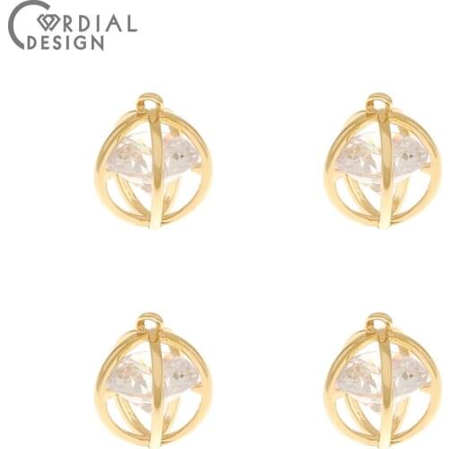 Cordial Design 30Pcs 10*12MM Jewelry Accessories/Hand Made/DIY Parts/Genuine Gold Plating/CZ Charms/Jewelry Findings & Component