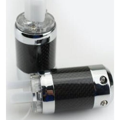 Audiophile Grade Carbon housing plugs Rhodium plated IEC plug + US main plug
