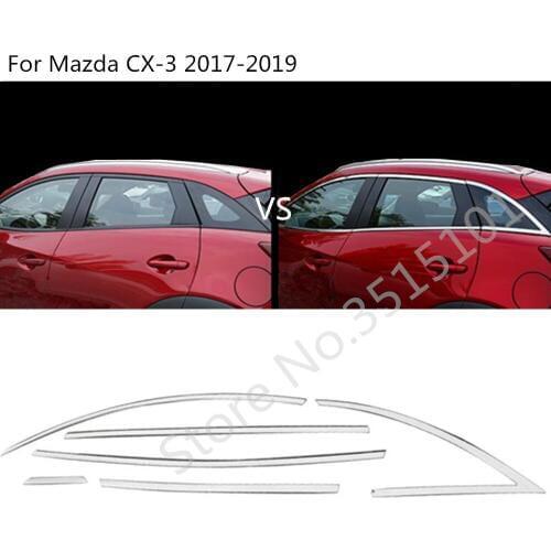 Car Stainless Steel Glass Window Garnish Pillar Middle Column Trim Hoods For Mazda CX-3 CX3 2017 2018 2019 2020