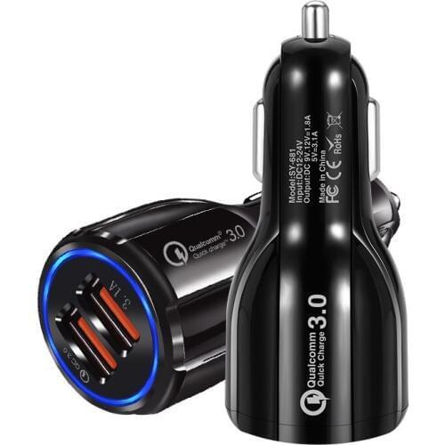Quick Charge 3.0 Car Charger Cigarette Lighter Socket Adapter QC 3.0 Dual USB Port Fast Charge Car Accessories For Phone DVR MP3