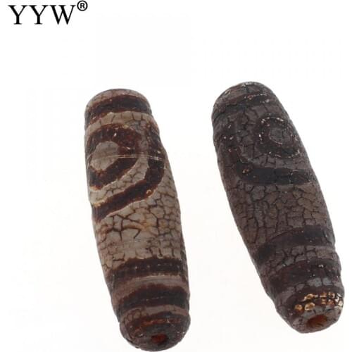 1pc Column 11x11x30mm Natural Tibetan Dzi Beads Vintage Loose Stone Beads for DIY Retro Bracelet Necklace Jewelry Making