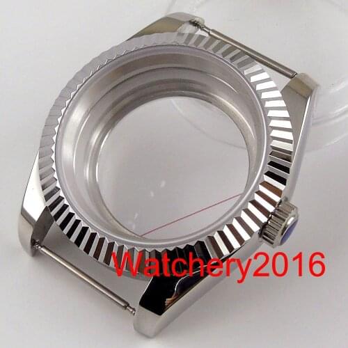 40MM Accessories Parts Sapphire Glass Coin Bezel Watch Case Fit NH35 NH36 Movement