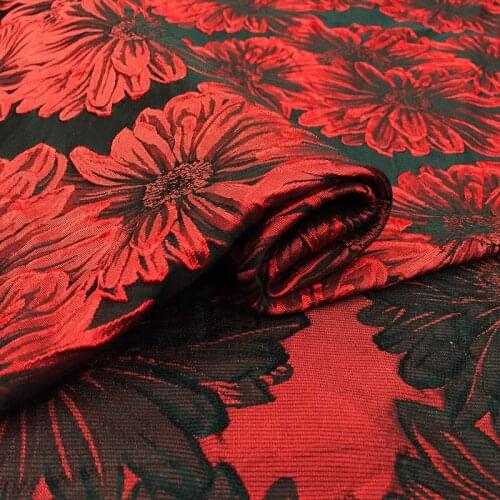 Designer sewing jacquard fabric high-end retro chrysanthemum yarn-dyed jacquard windbreaker cheongsam fashion brocade fabric
