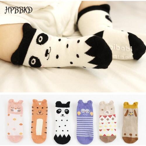 HPBBKD Cartoon Baby Socks For Baby Girl Boy Anti Slip Socks Kids Children Newborn Infant Toddler Warm Cotton Socks CS.158
