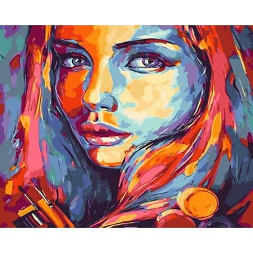 Frameless picture oil painting by numbers wall decor diy painting on canvas for home decor 4050 girl painting