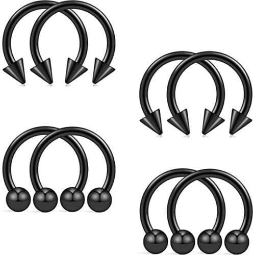 Utimtree Top Quality 316L Surgical Steel Ball&Spike Horseshoe Nose Septum Piercing Ring Body Jewelry Nose Septum Rings Ear Ring