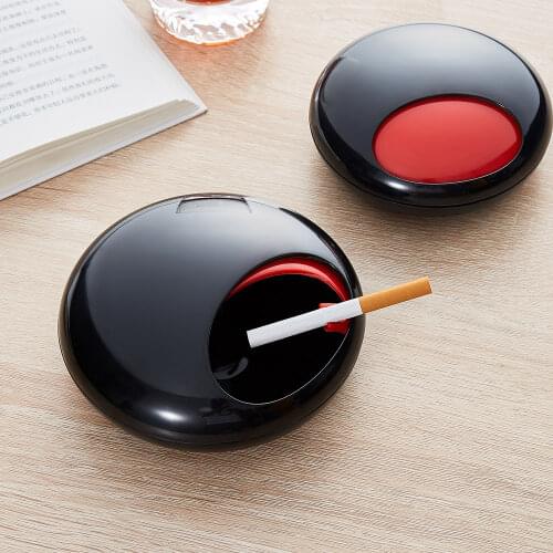 Creative Ashtray Outdoor Windproof Oval Model Portable Ashtray Living Room Study Office Desktop Decoration Accessories Gift