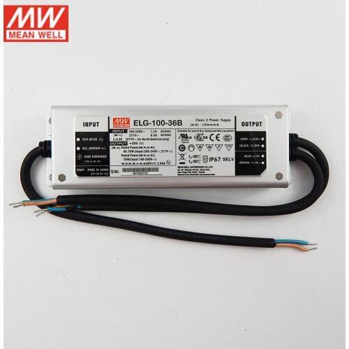 MEAN WELL ELG-100-36B-3Y 96W 2.66A 36V Dimmable Power Supply 110V/220V AC to 36V DC waterproof IP67 Meanwell Dimming led driver