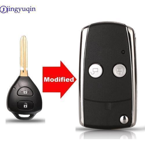 Jingyuqin 10ps 2B Modified Folding Remote Car Cover Key For Toyota Camry Corolla Avalon Echo Avensis Tarago Prado Toy43