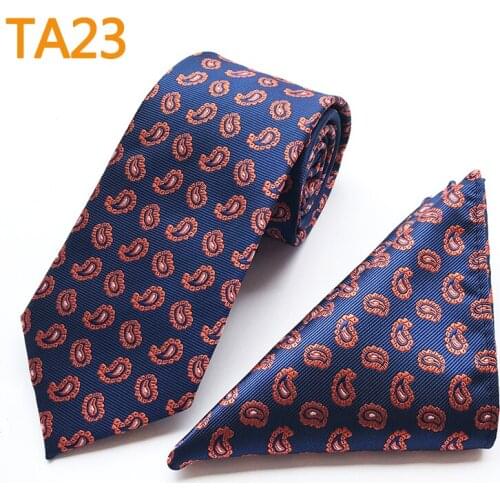 Mens Ties Set Unique Paisley Necktie Pocket Square Sets to Match Dress Shirt